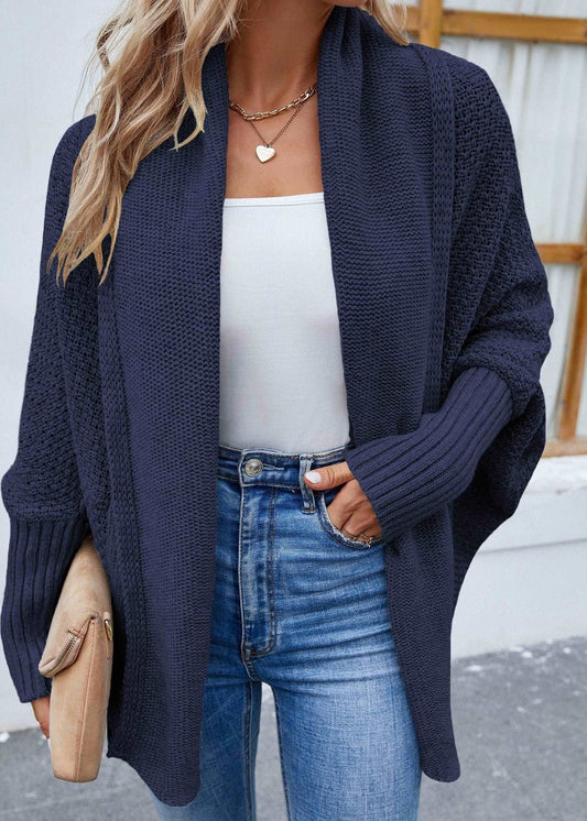 Open front long sleeve cardigan in multiple colors