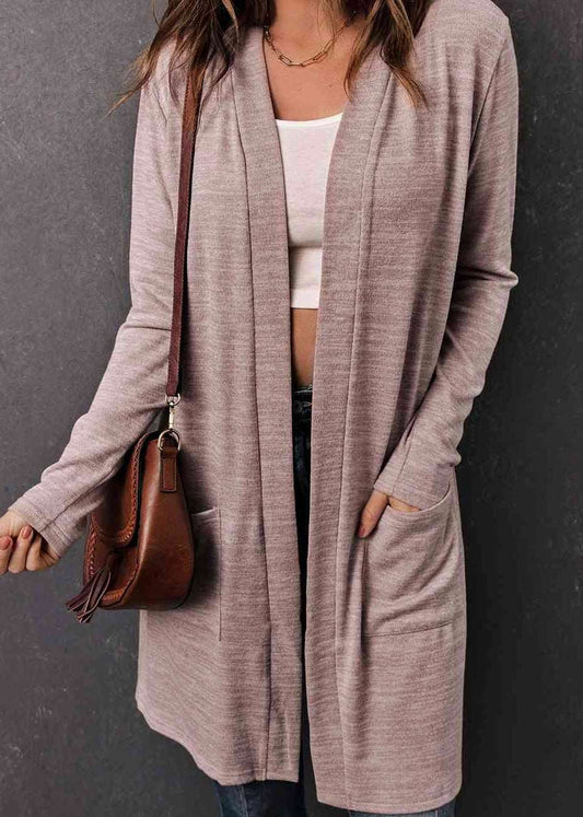 Long Sleeve Open Front Cardigan style Jacket with Pockets
