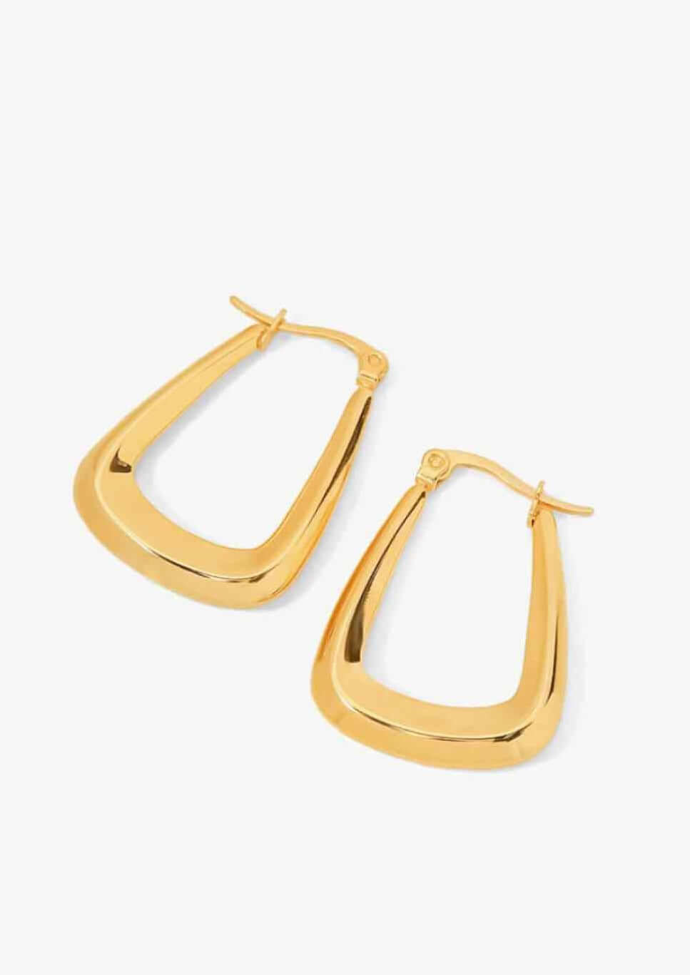18K GOLD PLATED SQUARE HOOP STYLE EARRINGS