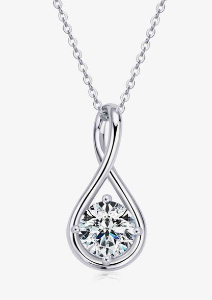  2 Carat Moissanite Platinum Plated Sterling Silver Necklace