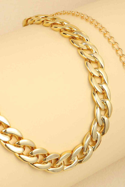 ADJUSTABLE CURB CHAIN BELT in Gold and Silver Tone Finishes