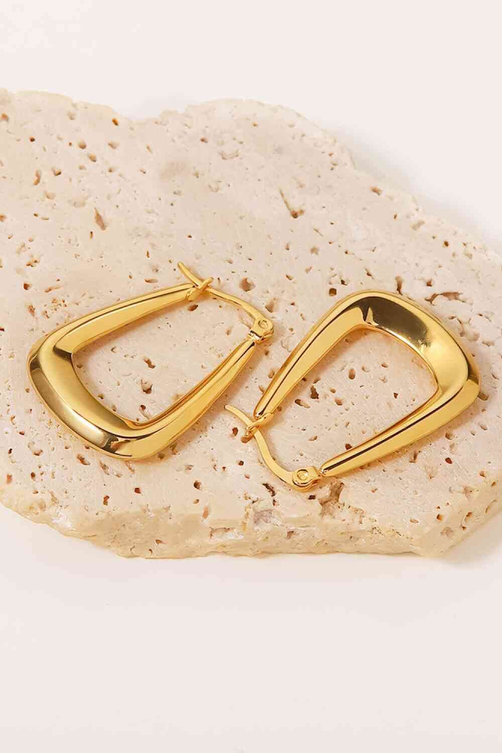  18K GOLD PLATED SQUARE HOOP STYLE EARRINGS