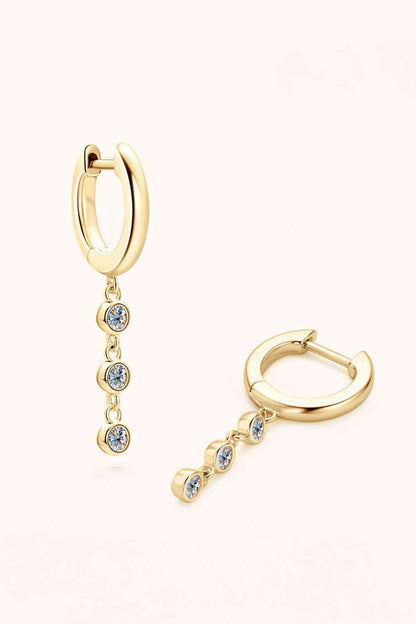 MOISSANITE DROP WITH 925 STERLING SILVER, PLATINUM OR 18K GOLD PLATED EARRINGS