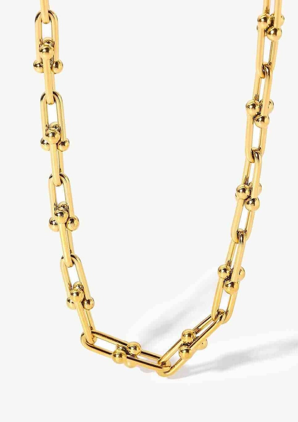 18K Gold Plated U-Shape Chain Necklace
