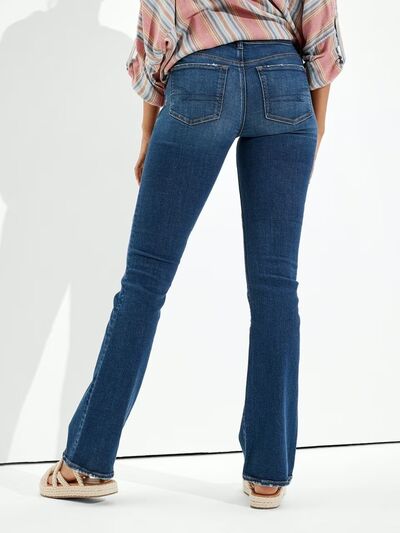 STRAIGHT LEG WASHED LOOK JEANS WITH POCKETS